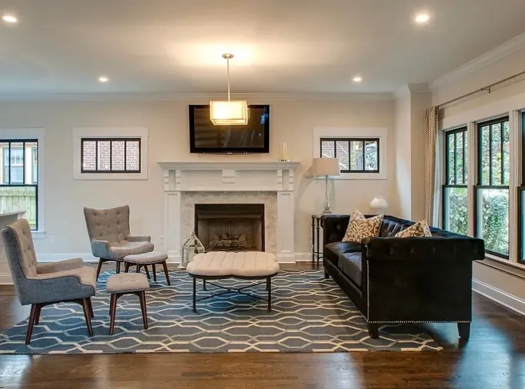 Nashville living room with fireplace